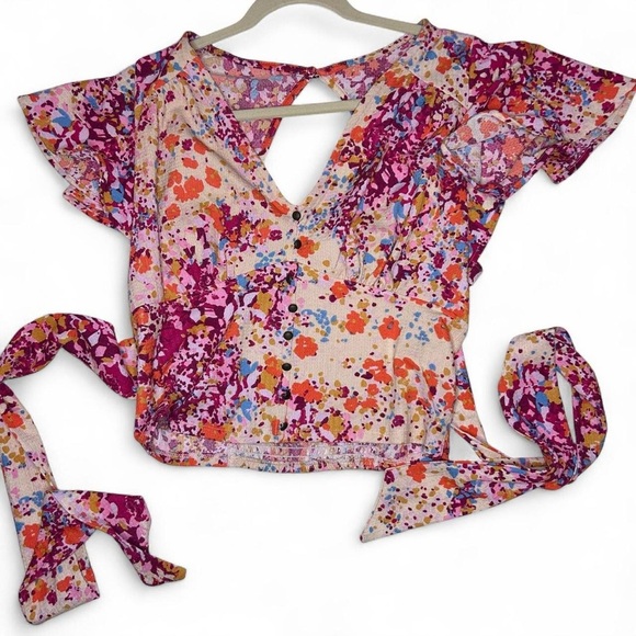 🌸Anthropologie Flutter Hem Floral Top - M🌸 - Picture 5 of 9